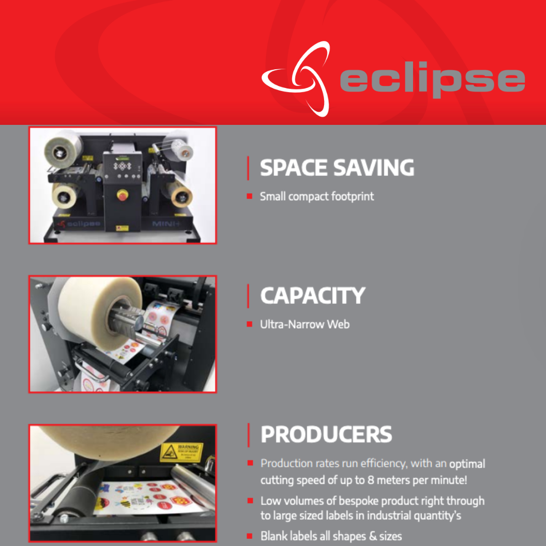 Label Shape Cutter NEW Eclipse Mini + Digital Label Cutter 220mm web – YES Store