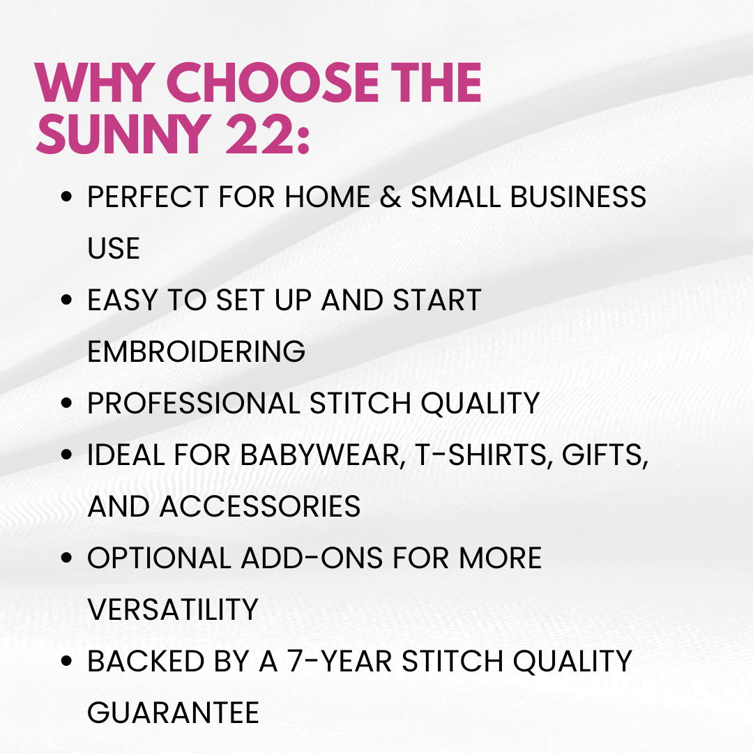 SWF Sunny Embroidery Machine – 7 Needle Compact Unit
