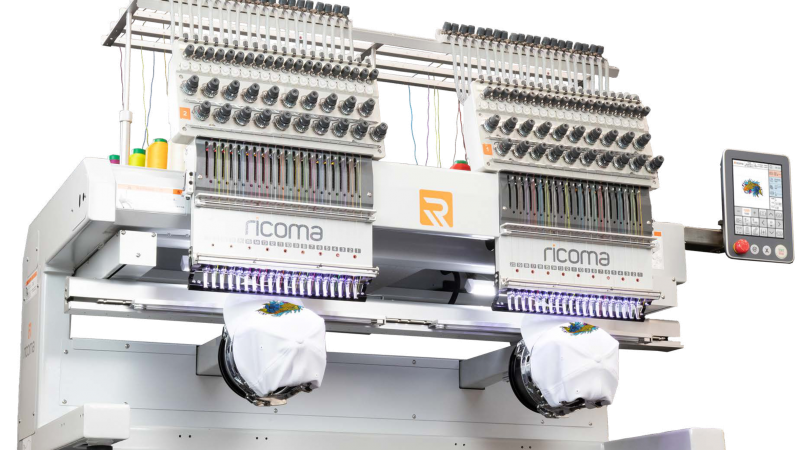 USED RICOMA MT2002 2-Head 20-Needle Embroidery Machine