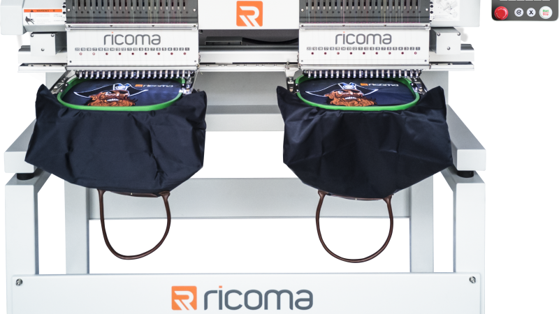 USED RICOMA MT2002 2-Head 20-Needle Embroidery Machine